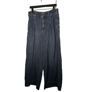 Pilcro Jeans Pleated Wide Leg Blue size 32 Petite